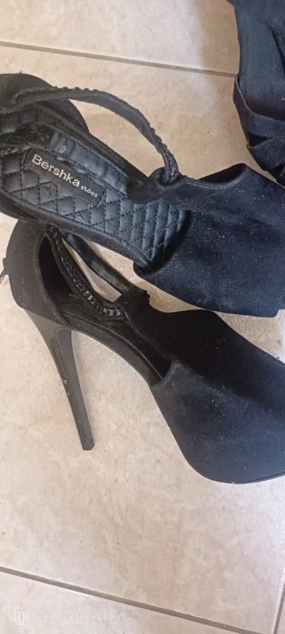 3 Pares Zapatos Tacón Negro y Verde