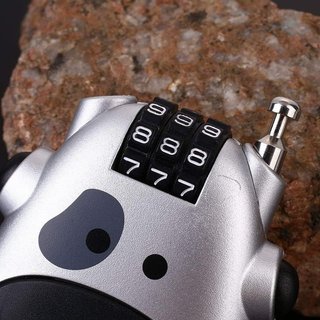 Candado Antirobo de Seguridad para maletas,Vaca , Cochecitos de Bebé, Carritos de la Compra, Sin Llave,CH-35 (negros y plata) Nuevo