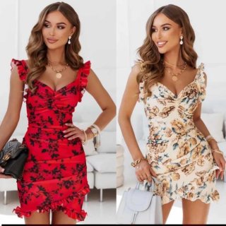2 Vestido corto estampado floral