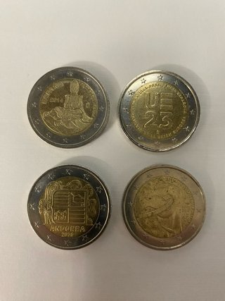 Lote 4 monedas 2€ España, Andorra, UE