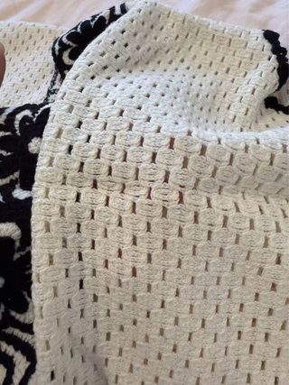 Conjunto crochet blanco flores T.11-12 años