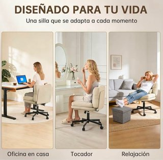 Silla de escritorio beige y negra