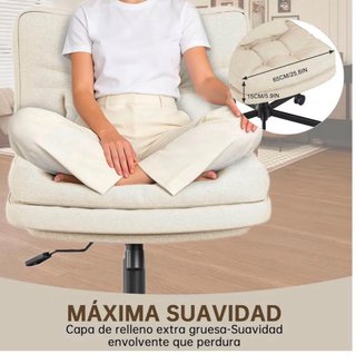 Silla de escritorio beige y negra