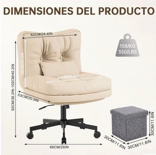 Silla de escritorio beige y negra