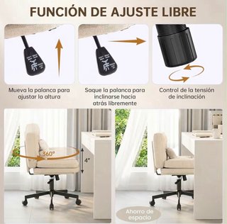 Silla de escritorio beige y negra