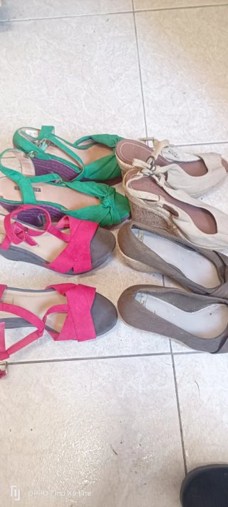 4 Pares de Zapatos de cuña