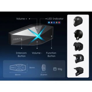 ASMAX F1 Intercomunicador Moto Bluetooth