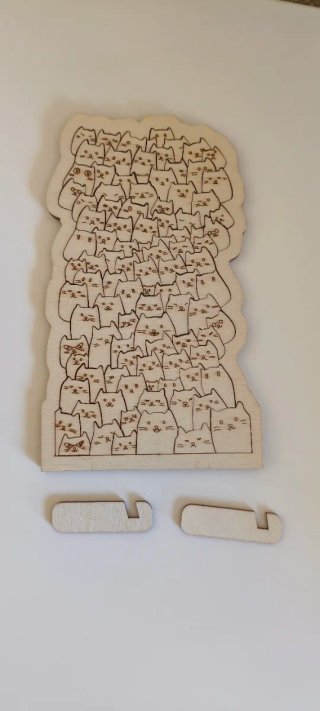Puzzle de madera con diseño de gatos