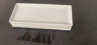 6 Bandejas Porcelana Blancas Rectangulares
