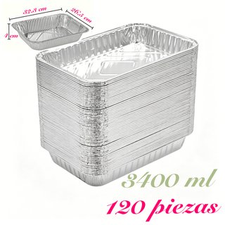 120 Bandejas Aluminio 3400ml