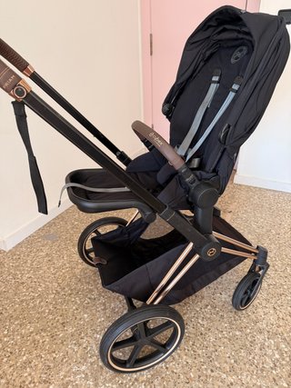 Cybex Priam negro-rose, Capazo + Portabebé
