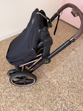 Cybex Priam negro-rose, Capazo + Portabebé