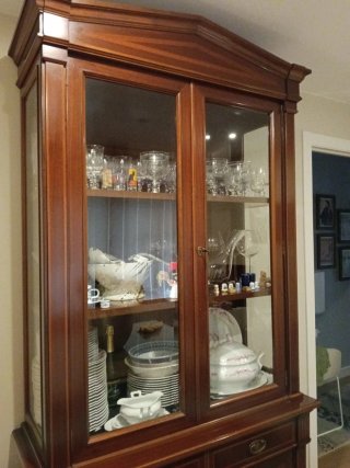 Vitrina madera y cristal años 80/90