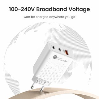 Petaca PD QC3.0 40W 2xTIPO-C + 1xUSB, Cargador USB tipo C de carga rápida, adaptador de corriente para teléfono móvil, Samsung, Xiaomi, iPhone, QC3.0, 60W, 3 puertos PD, 40W