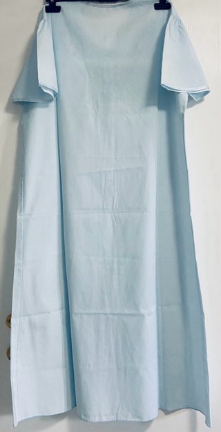 Camicia da notte vintage azzurra ricamata