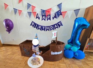 Regalo Barco decorativo y globo número 1