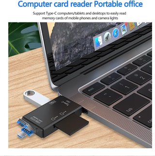 Lector Tarjetas SD/Micro SD, SD USB c,6 in 1 Micro USB OTG Adaptador de Memoria para TF, SDXC, SDHC, MS, MMC, MSXC