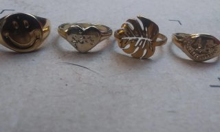 Lote anillos tipo sello oro 18k