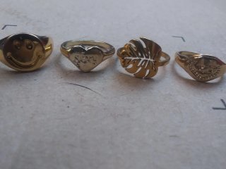 Lote anillos tipo sello oro 18k