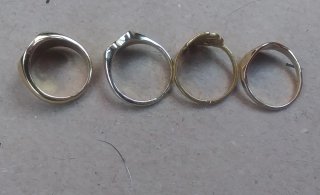 Lote anillos tipo sello oro 18k