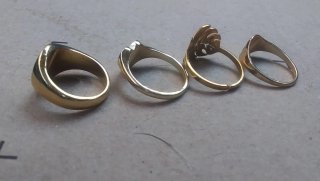 Lote anillos tipo sello oro 18k