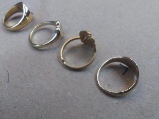 Lote anillos tipo sello oro 18k