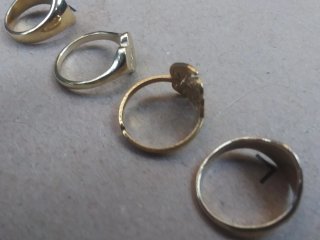 Lote anillos tipo sello oro 18k