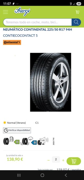 Neumático Continental 225/50 R 17 94H