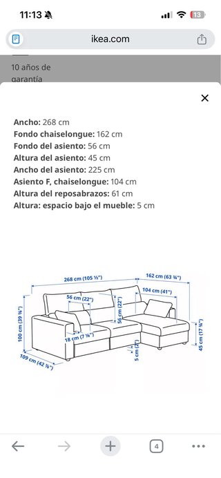 Sofá modular Ikea ESKILSTUNA azul.