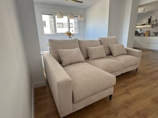 Sofá modular beige 3 plazas