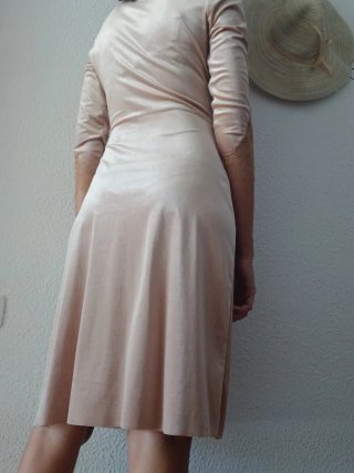 Vestido Zara Rosa terciopelo Talla M