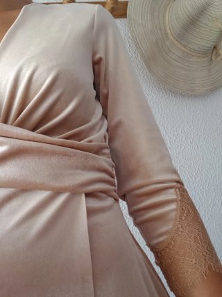 Vestido Zara Rosa terciopelo Talla M