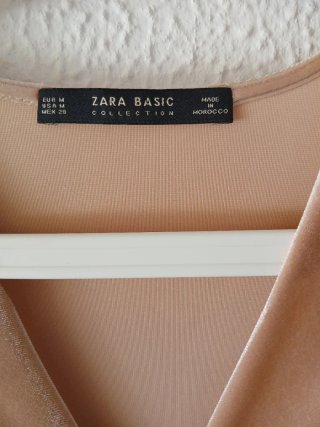 Vestido Zara Rosa terciopelo Talla M