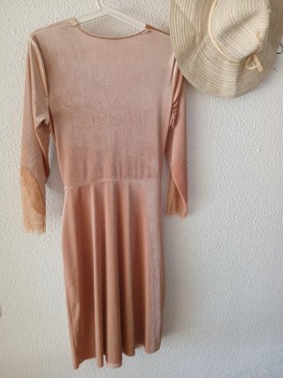 Vestido Zara Rosa terciopelo Talla M