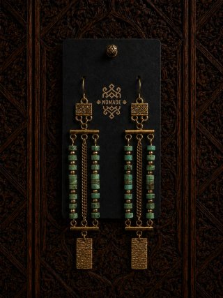 Pendientes largos boho dorados