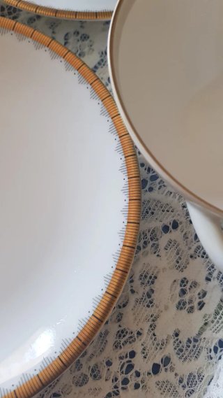 Tazza consommé con piatto oro anni '50