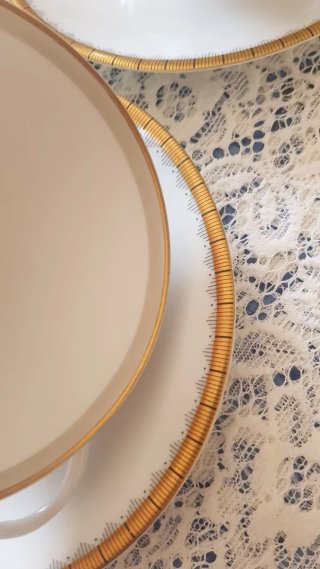 Tazza consommé con piatto oro anni '50