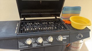 Barbacoa de gas negra