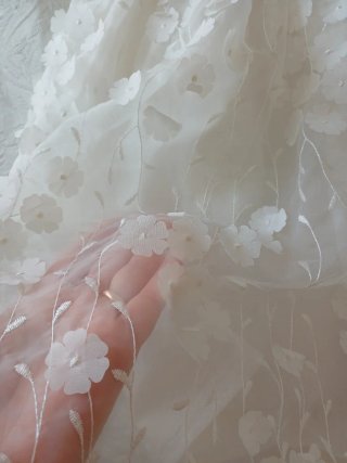 Abito bambina bianco con fiori blu e cerchietto