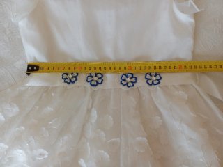 Abito bambina bianco con fiori blu e cerchietto