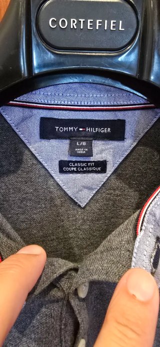 Polo Tommy Hilfiger Gris Talla L