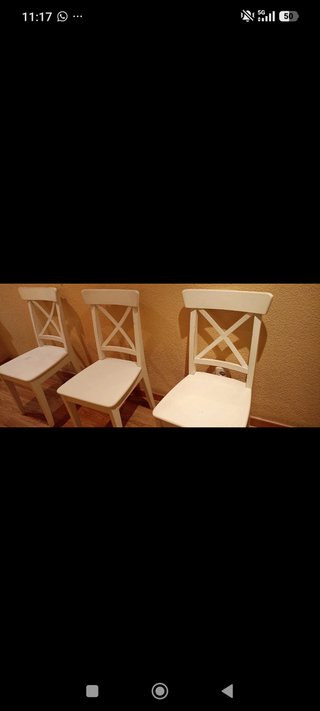 3 Sillas Rosertorp Ikea Blancas a recoger eCórdoba