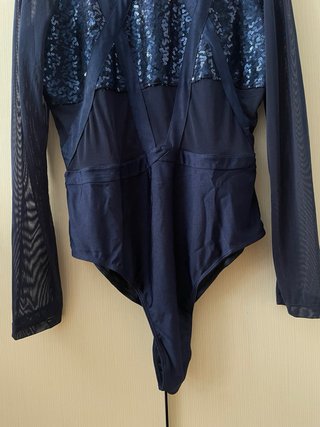 Maillot Gimnasia Rítmica Lentejuelas Azul