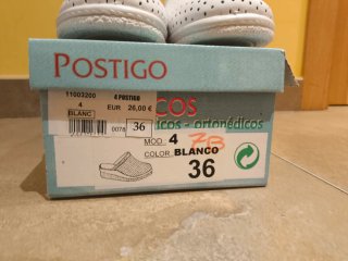 Zuecos POSTIGO Blancos Talla 36 nuevos