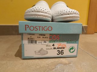 Zuecos POSTIGO Blancos Talla 36 nuevos