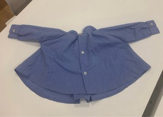 Vestido bebé azul con cuello Peter Pan