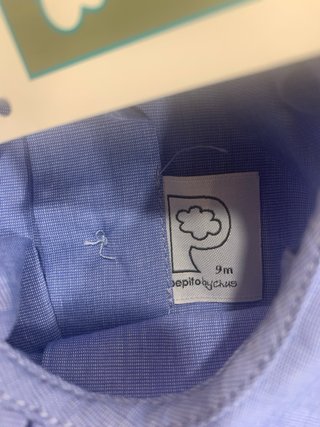 Vestido bebé azul con cuello Peter Pan