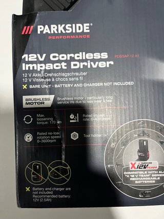 PARKSIDE 12V Atornillador de Impacto performance