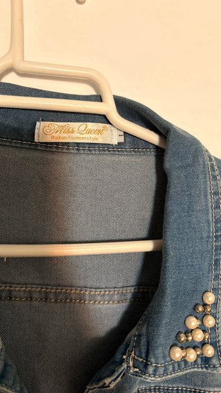Chaqueta vaquera mujer con perlas