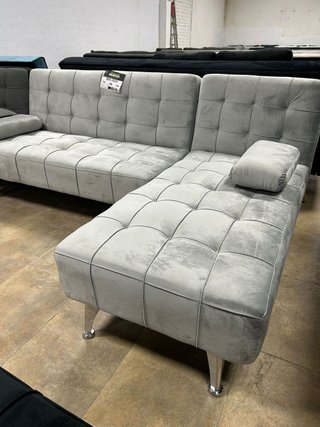 Sofá Cama Gris Terciopelo